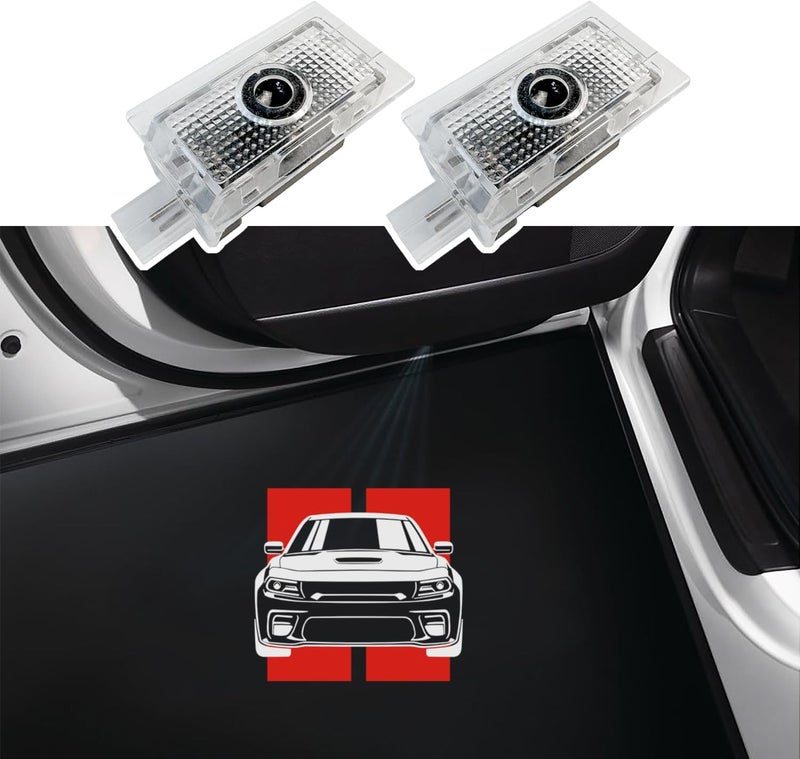MXGAIC 2Pcs Car Door Logo Lights Compatible with Charger 2010-present Puddle Lamps Projector Laser Door Shadow Light Puddle Lights Accessories (P4) - Image 1